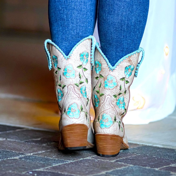 Liberty Black Garden Mantequilla embroidered Floral boots boho RTL 325 NIB 7.5 - Picture 3 of 6